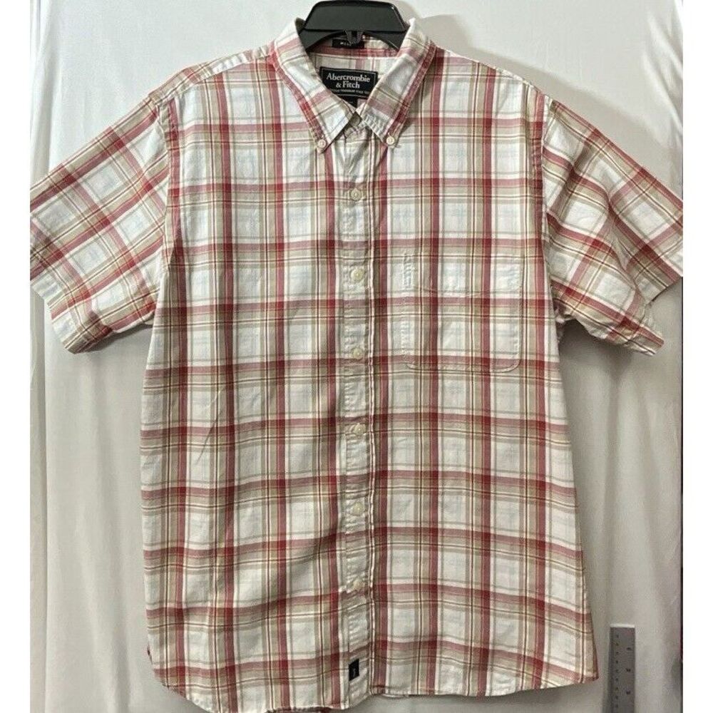 Abercrombie Fitch Men's Shirt Muscle Plaid Pocket Logo-Size XL‎